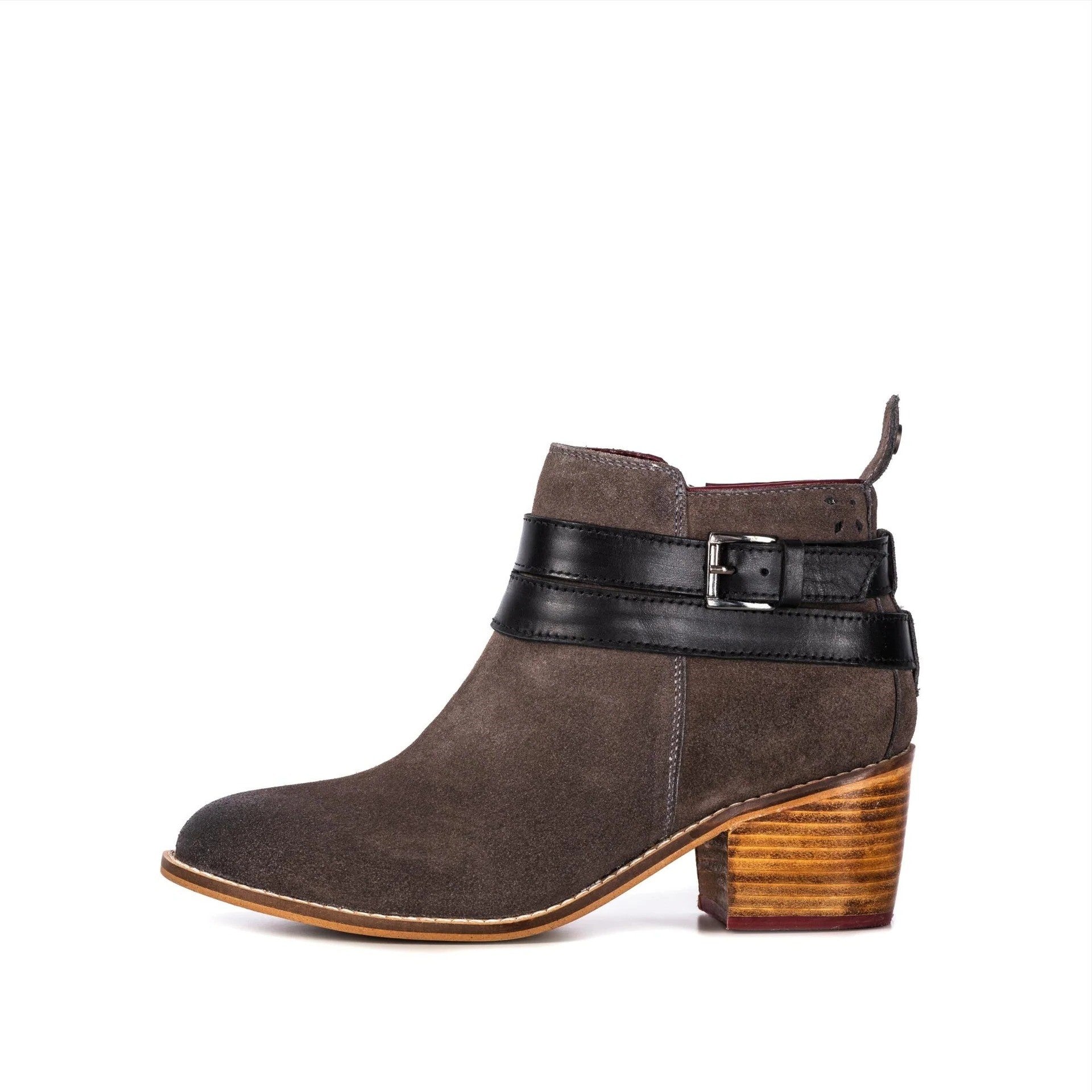 LADIES LILY GREY SUEDE STRAP BOOT